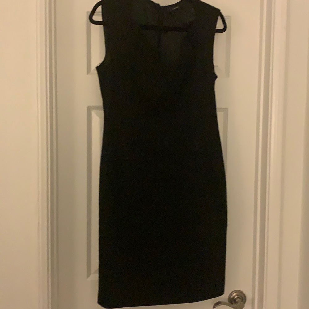 Beautiful black cotton Tahari work dress